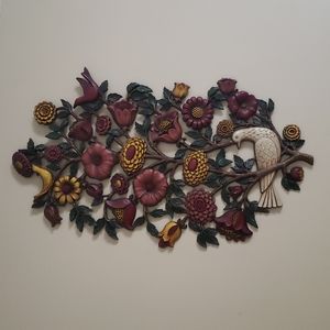 Vintage 1965 SYROCO Botanical Birds Wall Plaque